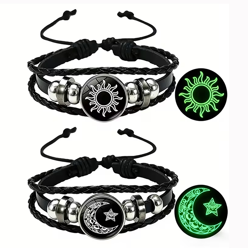 Snap Fastener Set - Conjunto de 2 Pulseiras Casal Sol